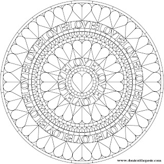 Heart mandala to color or embroider