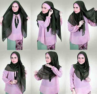 Tutorial Hijab Segi Empat dengan Gambar