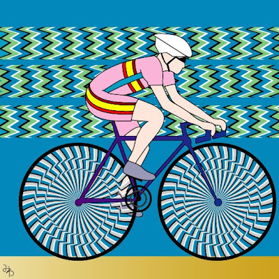 Guy Riding Cycle Illusion - Moving Cycle Illusion