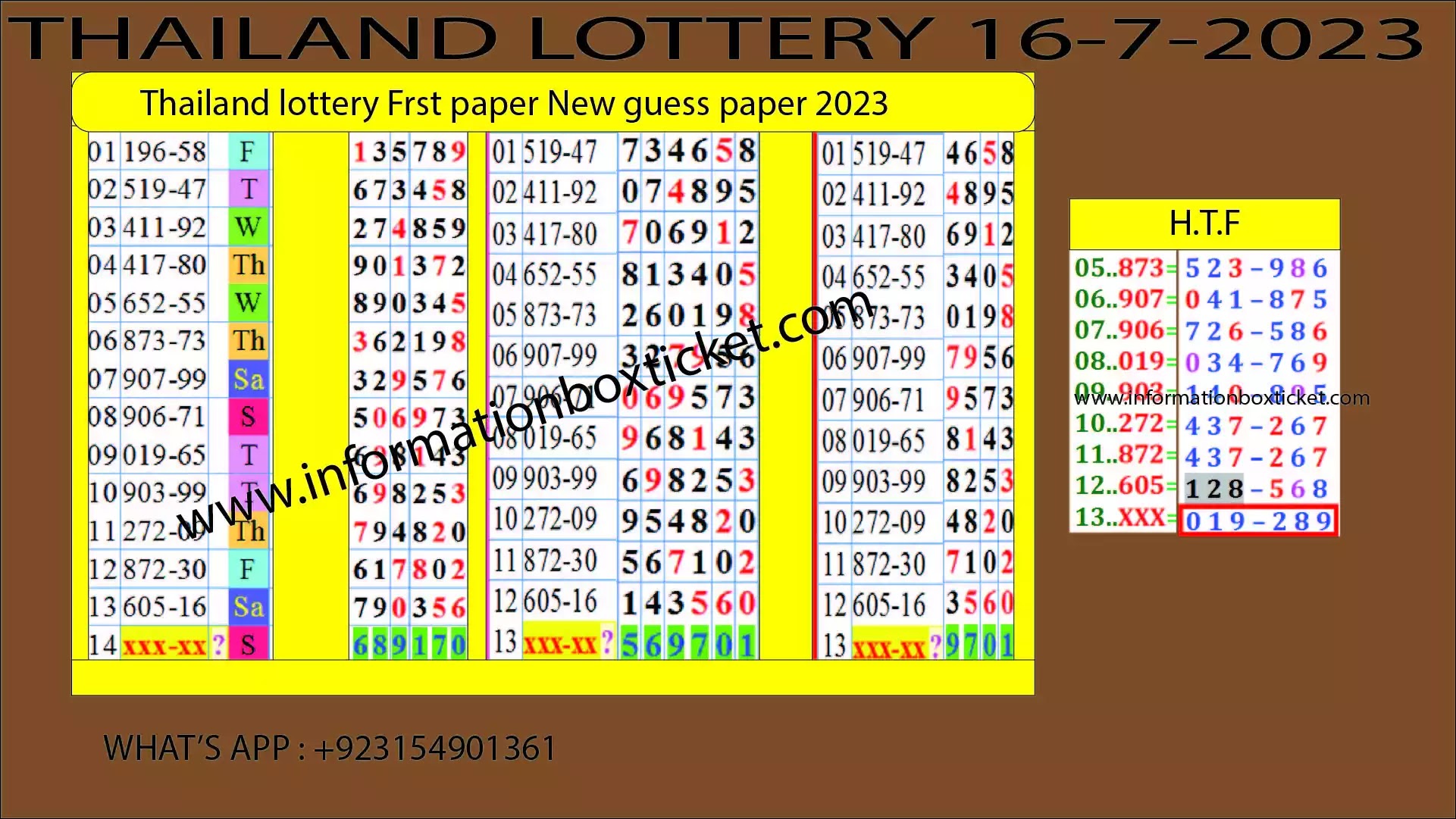 THAILAND  LOTTERY 3UP GUESS PAPER 2023 FOR 16-7-2023 BY, www.thailotteryviptipstricks.com