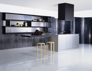 minamlist modern silver kitchen interior