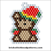 Click to view the Cute Christmas Teddy Bear brick stitch bead pattern charts.