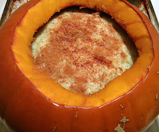 Pumpkin Filled with Tapioca and Topped with Cinnamon