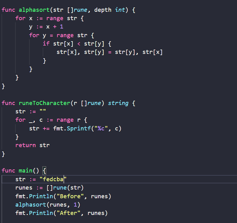 Golang Sort String In Alphabetical Order