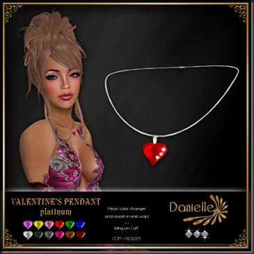 DANIELLE Valentine's Pendant Platinum copy