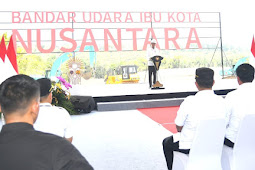 Jokowi Lakukan Peletekan Batu Pertama di Bandara Udara IKN 