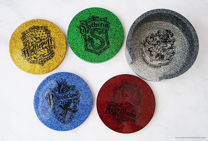 Resin Hogwarts House Coaster Set