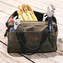 Personalized Waxed Canvas Tool Bag