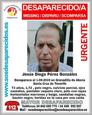 Jesús Diego Pérez González, hombre desaparecido en Abona de Granadilla, Tenerife