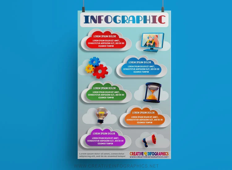 Infographic template with creative shapes