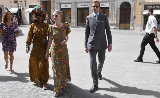 Princess Alexandra in Stine Goya Nadia dress, Beatrice Borromeo in Chanel dress, Tatiana in Alessandra Rich polka-dot dress, Charlotte Casiraghi