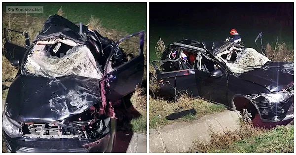 Accident la Zidul Morții. Tânăr de 18 ani rănit în mașina făcută țăndări