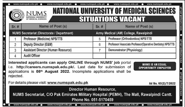 Today New Jobs In Pakistan  Medical University Latest Jobs 2022