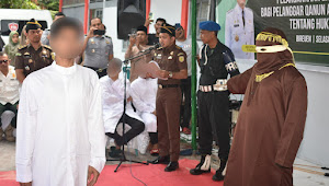 Kejari Bireuen Eksekusi Cambuk 3 Terpidana Pelanggar Qanun Jinayat 