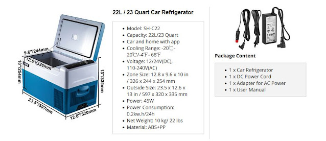 Mini Car Refrigerator Fridge Freezer Dual DC AC Portable Cooler