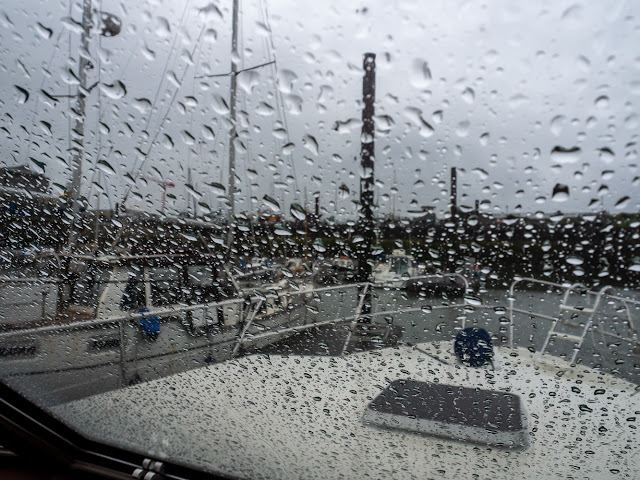 Photo of rain through Ravensdale's windscreen on Wednesday