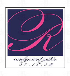 wedding monogram logo design pink navy