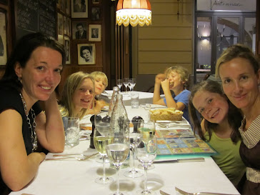 Sally Nance and girls at dinner with us