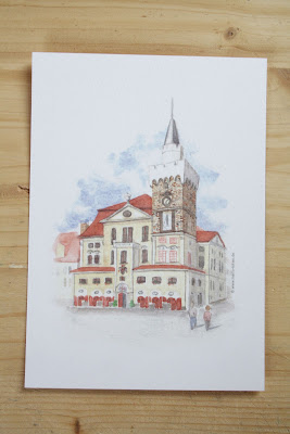 Löbau Rathaus Aquarell