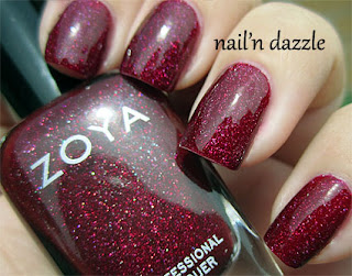 ornate, red, holographic, holo, glitter, polish, nail, dazzle