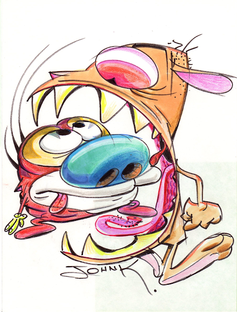 Ren Yells at Stimpy Marker Prismacolor