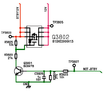 Hình 45 - Đèn Q3802 điều khiển điện áp 12V