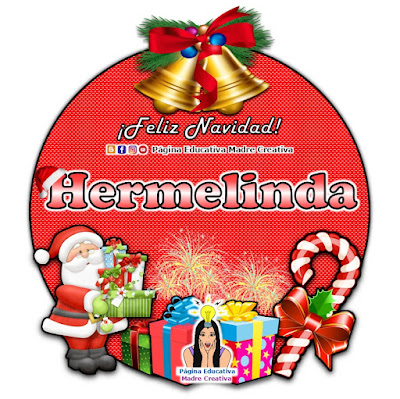 Nombre Hermelinda - Cartelito por Navidad