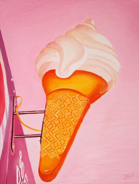 Original ice cream painting by Great Yarmouth artist Jane Hall