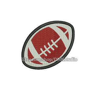 Rugby ball Applique Embroidery Design