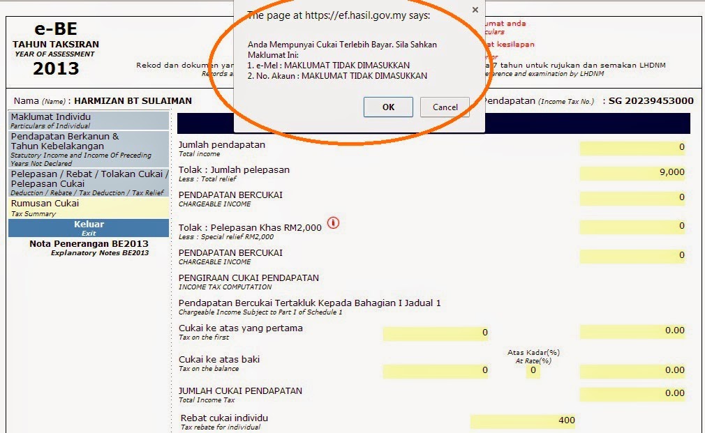 locenghati.blogspot.com: Tutorial cara isi e-Filing LHDN