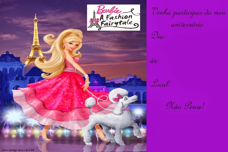 Invitaciones Gratis de Barbie.