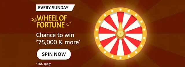 Amazon Every Sunday wheel of fortune win 75000