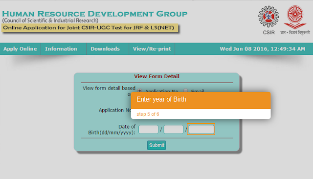 CSIR NET Admit card without form number