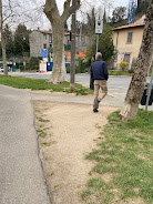 Desire path in Bergamo, Italy