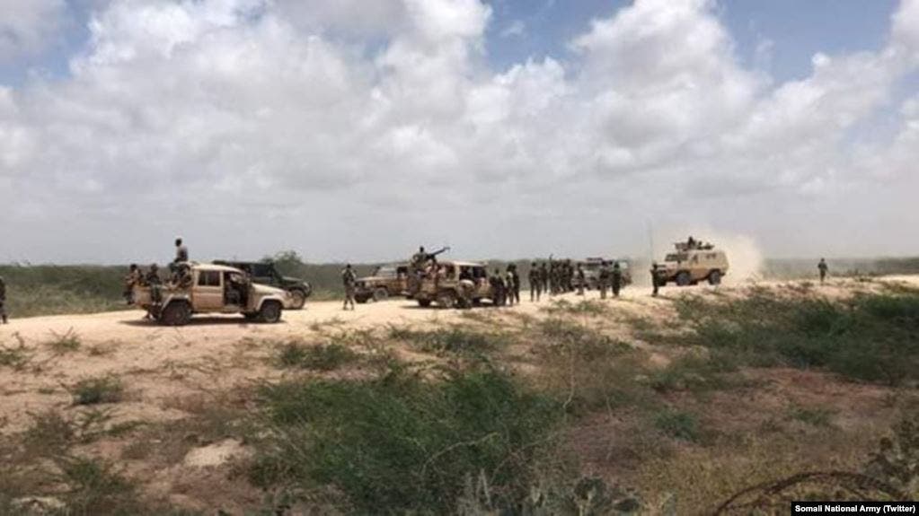 Al-Shabaab fighters attack a Somali army base in Lower Shabelle region