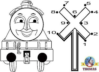 Kids games dot to dot numbers coloring pictures free online Thomas the tank engine Gordon the train