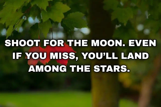 Shoot for the moon. Even if you miss, you’ll land among the stars.
