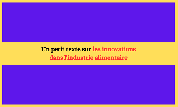 Un petit texte sur les innovations dans l'industrie alimentaire