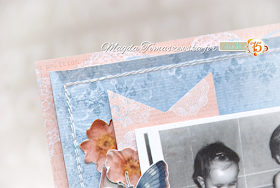 scrapbooking LO layout przeszycia