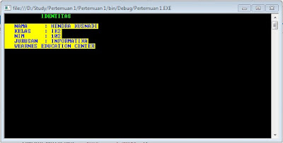 membuat program biodata dengan console visual studio