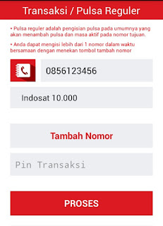 halaman transaksi isi pulsa reguler