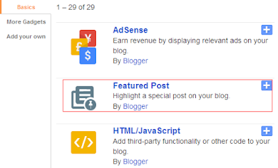 Widget Featured Post Default Blogger