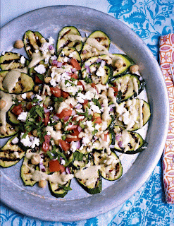 Griddled Courgette Carpaccio, Chickpea Salsa, Pistachio Dressing