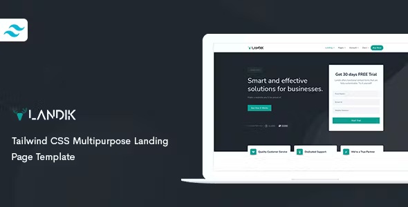 Best Tailwind CSS Multipurpose Landing Page Template