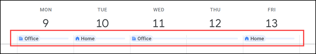 Update working location in Google calendar