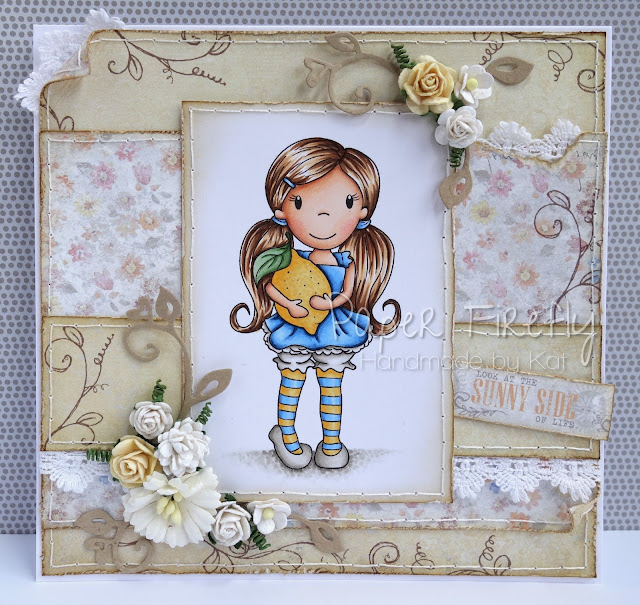 Handmade card with Lemon Ellie image by The Paper Nest Dolls