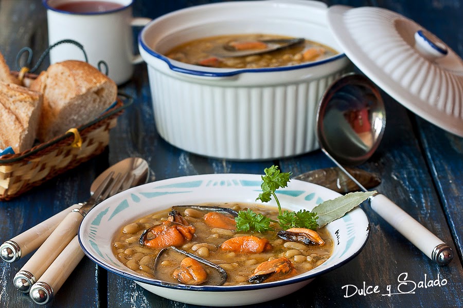 Alubias Verdinas con Mejillones