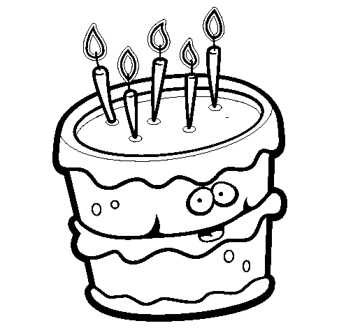 Desenhos de Bolos de aniversário para colorir Hello Kids