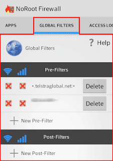 No Root Firewall Global Filters