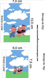 3 Little Pigs Party, Free Printable Labels.